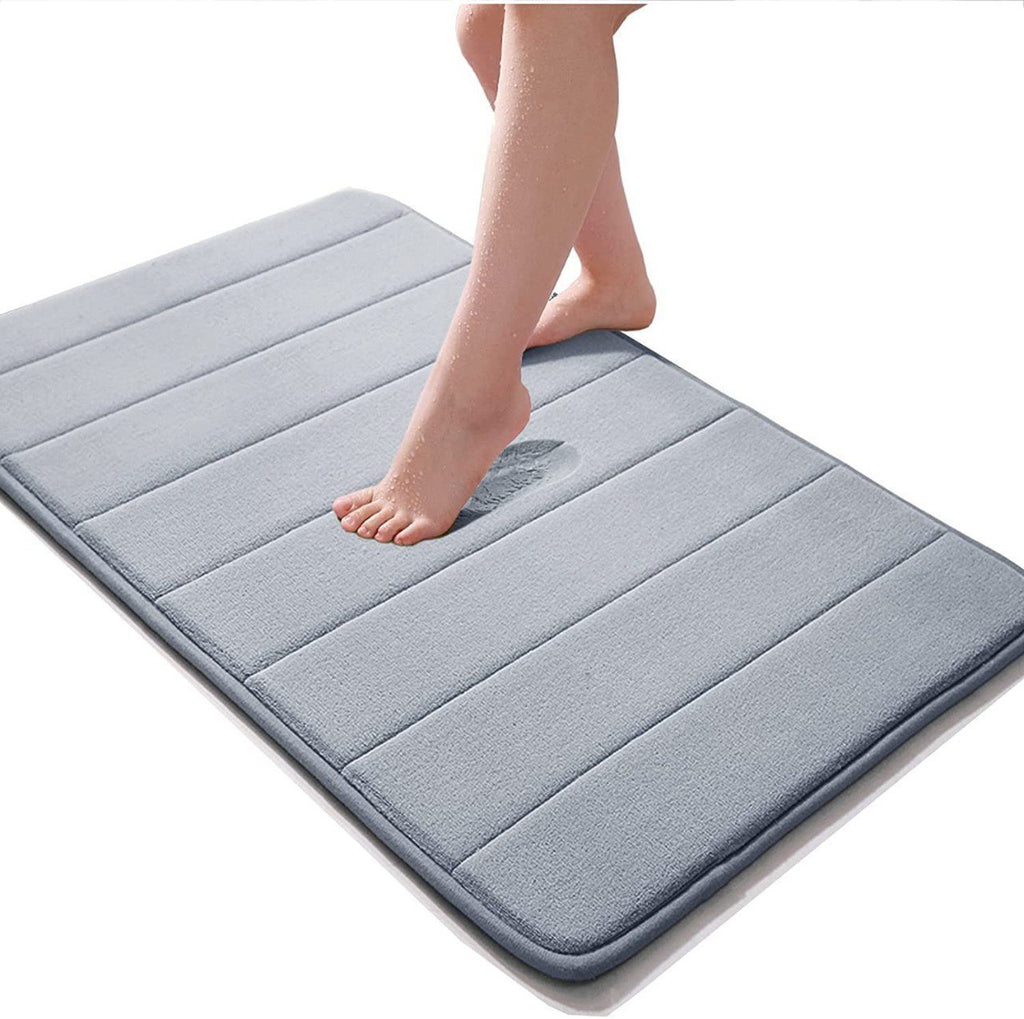 Grey Memory Foam Bath Mat Large Door Mat