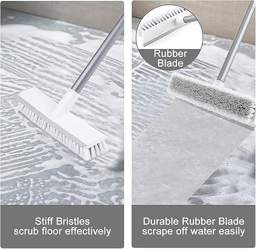White Cleaning Brush 2 In 1 Tiles Cleaning