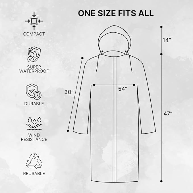 Waterproof Long Raincoat with Hood for Man & Women