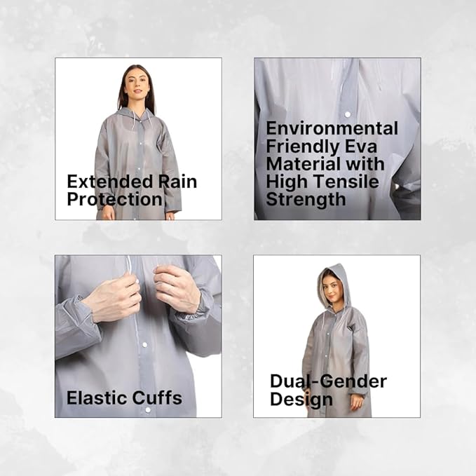 Waterproof Long Raincoat with Hood for Man & Women