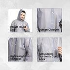 Waterproof Long Raincoat with Hood for Man & Women
