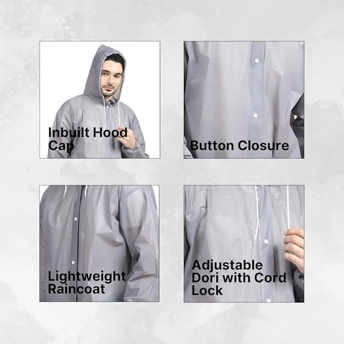 Waterproof Long Raincoat with Hood for Man & Women
