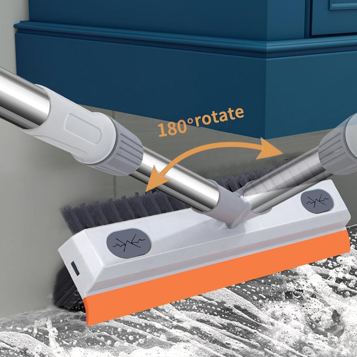 Orange 3 In 1 Toilet Bathroom Cleaning Brush