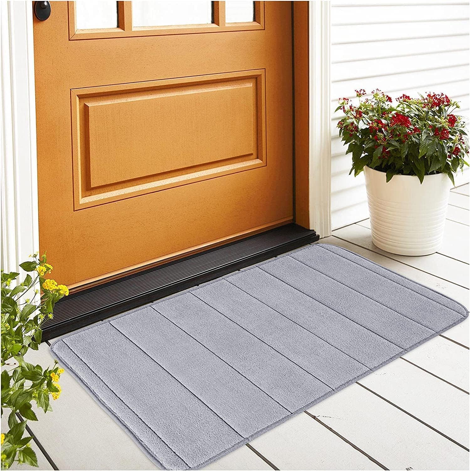 Grey Memory Foam Bath Mat Large Door Mat