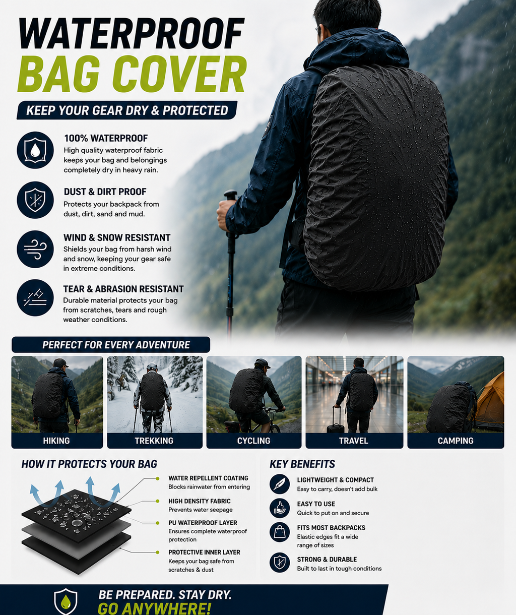 5-in-1 Ultimate Rain Combo Set of 5 Pcs | UV Umbrella, Raincoat/poncho, Waterproof mobile pouch, Bag rain cover and Shoe covers
