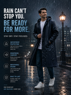 Waterproof Long Raincoat with Hood